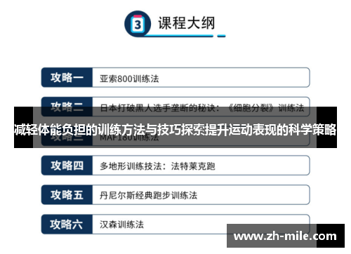 减轻体能负担的训练方法与技巧探索提升运动表现的科学策略